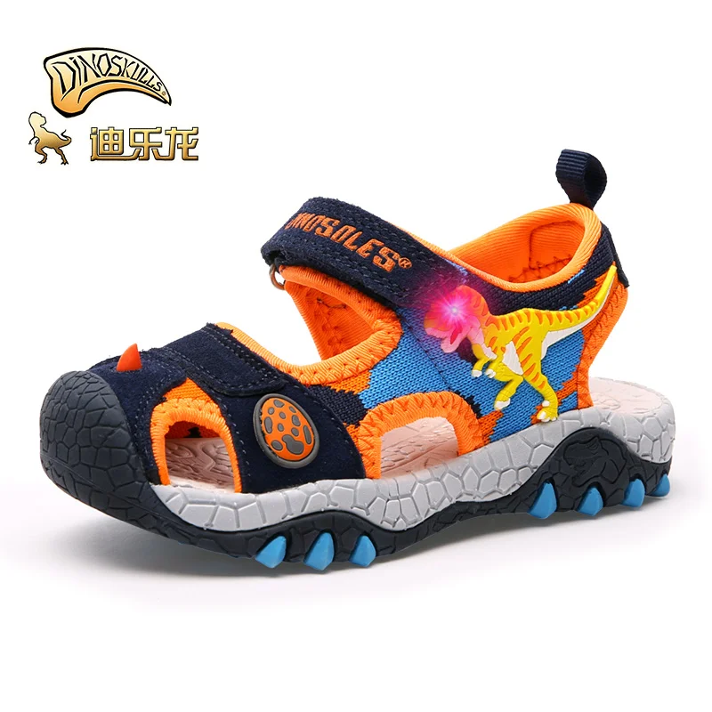 DINOSKULLS летняя детская спортивная обувь сандалии с динозавром для мальчиков