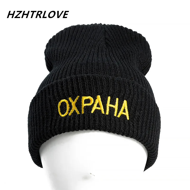 

Высококачественные повседневные облегающие шапки OXPAHA с надписью на русском языке для мужчин и женщин, Модная вязаная зимняя шапка, шапочки ...
