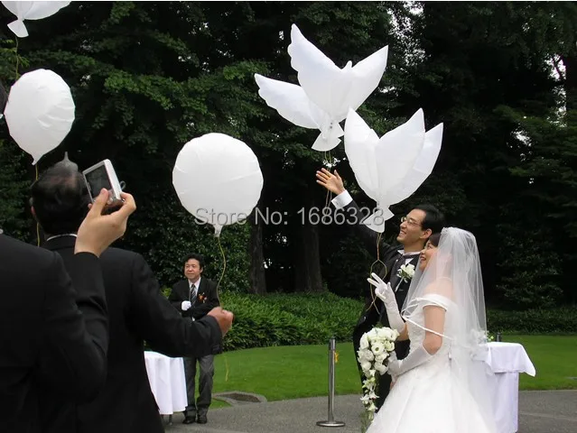 10pcs/lot White Pigeon Helium Balloon Eco Flying Dove Wedding Party Decoration Balo Inflatable Air Balloons | Дом и сад