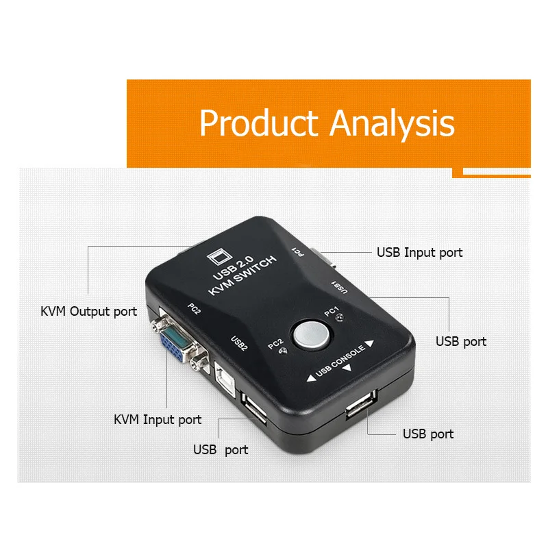 USB 2,0 kvm usb переключатель высокое качество 2 порты и разъёмы usb Switcher 1440* Переключатель SVGA VGA 1920 Splitter Box для компьютера обмен мониторы клавиатура kvm переключатель