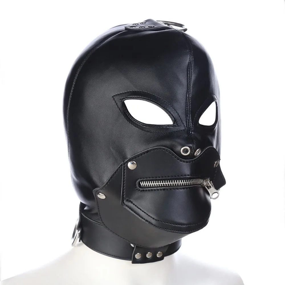 Маска для связывания с замком из искусственной кожи Регулируемая открытым ртом и
