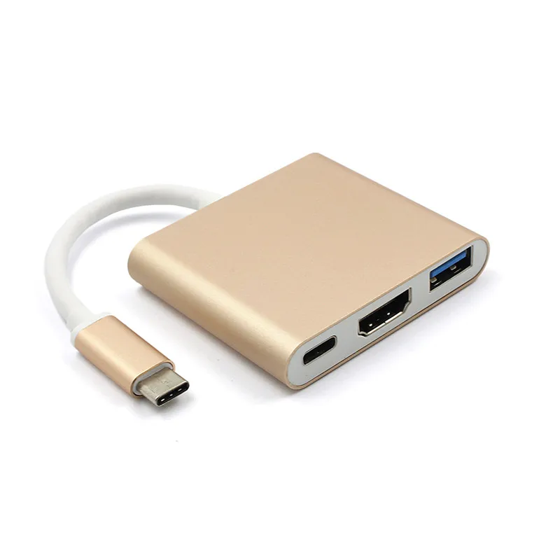 New Type C USB 3.1 to USB-C 4K HDMI USB3.0 Adapter 3 in 1 Hub For Apple Macbook Type-C | Компьютеры и офис