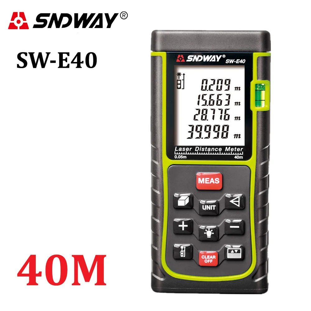

SNDWAY Digital laser distance Meter trena laser Tape measure Diastimeter tester tool 100M-80M-70M-60M-50M-40M Laser Rangefinder