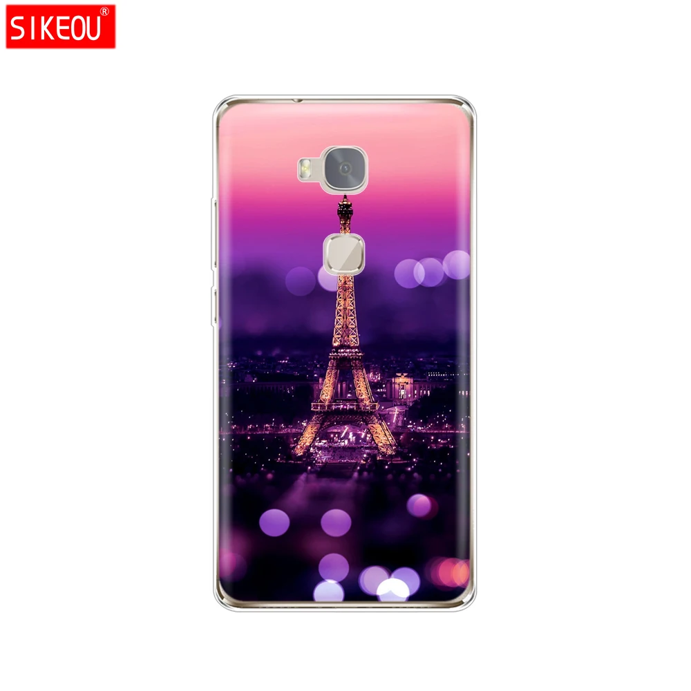 12069 Чехол для телефона huawei honor 5X, Мягкий ТПУ силиконовый чехол на заднюю панель 360, полностью защитный прозрачный чехол с цветочным принтом - Цвет: 12069