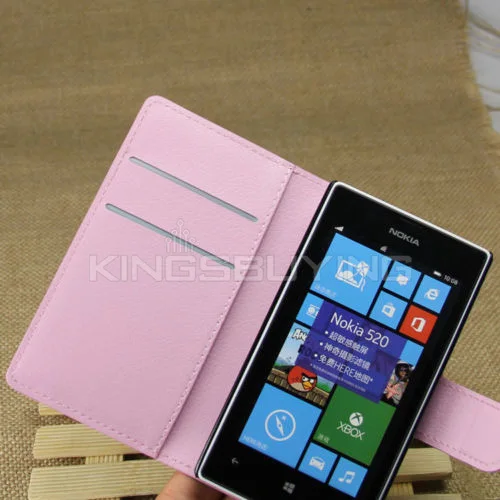 Details about New Hot Wallet Luxury Leather Magnetic Flip Stand Cover Case For Nokia Lumia 520 #1324020-2pcs/lot |