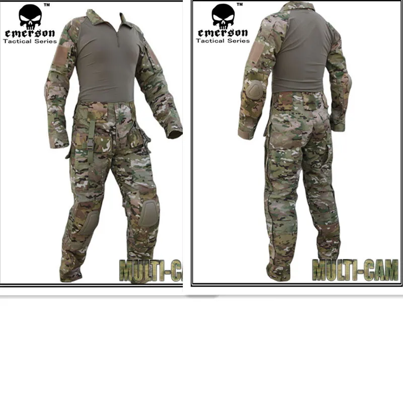 Армейская Униформа EMERSON тактическая БДУ рубашка и брюки с наколенниками