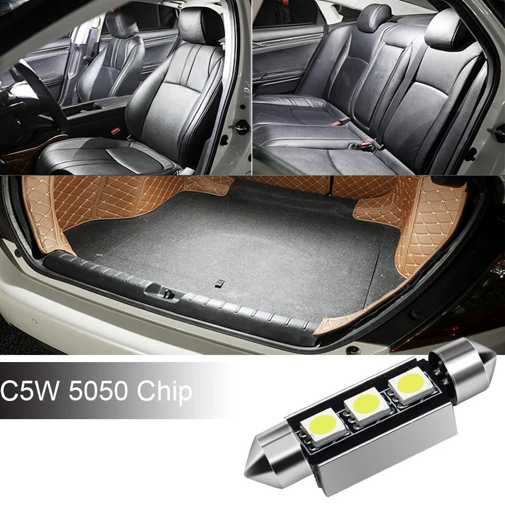 10 шт. 36 мм 39 C5W 3SMD 3 SMD 5050 светодиодный 41 Festoon лампочка автомобильный номерной знак