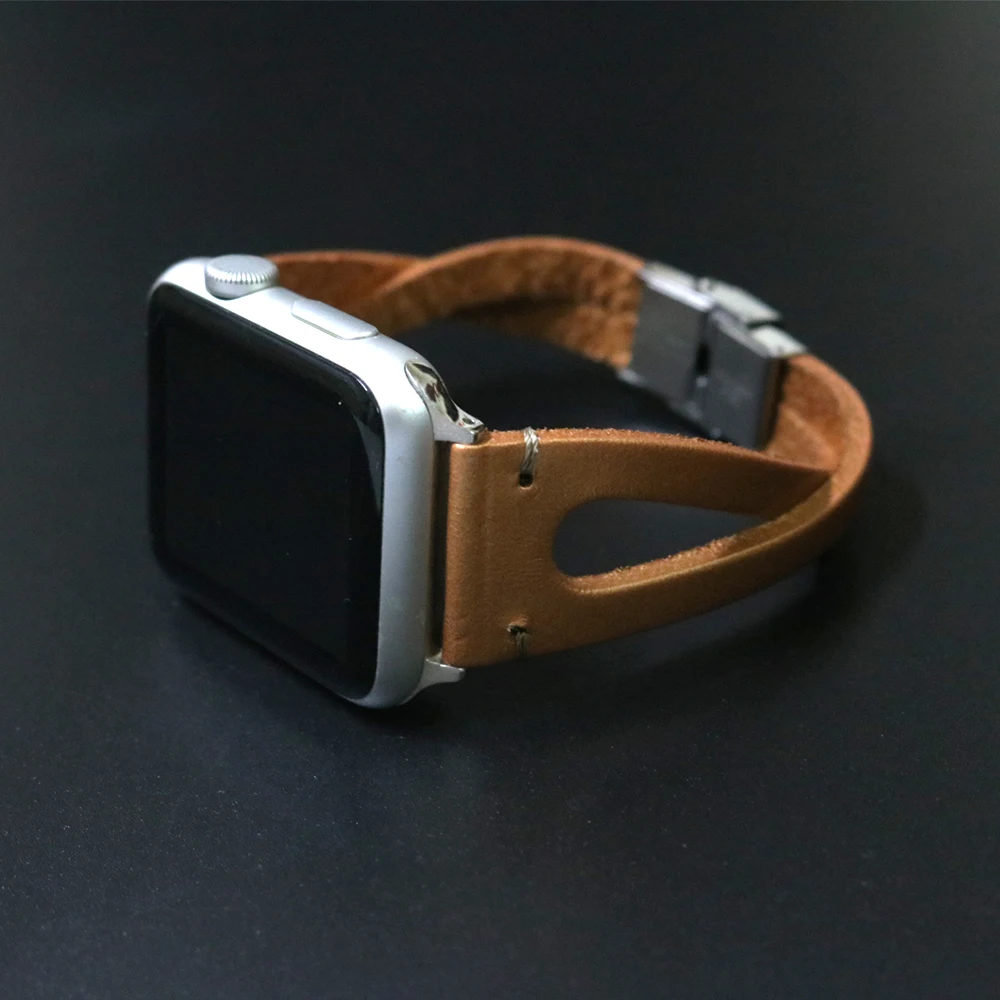 Хит Etsy ретро браслет для Apple Watch 38 мм 40 мм Серия 1 2 3 4 яловая кожа для iWatch ремешок 42 мм 44 мм натуральная кожа
