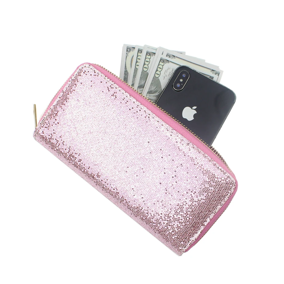 Cheap Silver Eyebrow Printing Womens Wallets And Purses Zipper Long Clutches Women Credit Card Wallet Travel Phone | Багаж и сумки