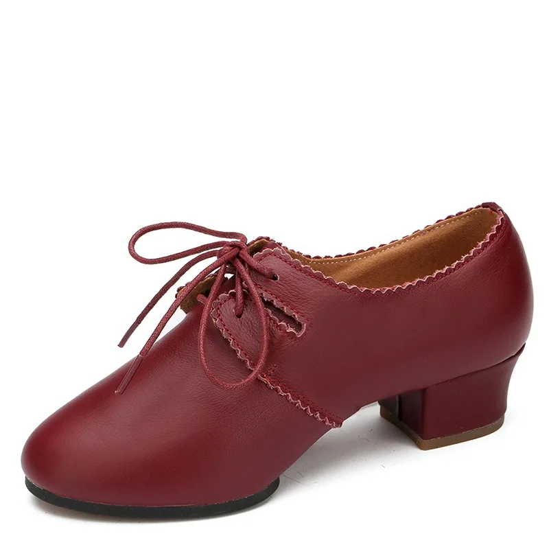 Туфли женские кожаные для латиноамериканских танцев кроссовки с мягкой подошвой