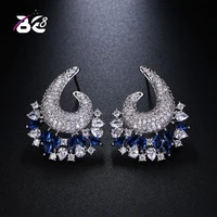be 8 2018 summer new style crystal earrings big flower shape women stud earrings for women bridal wedding gift e450
