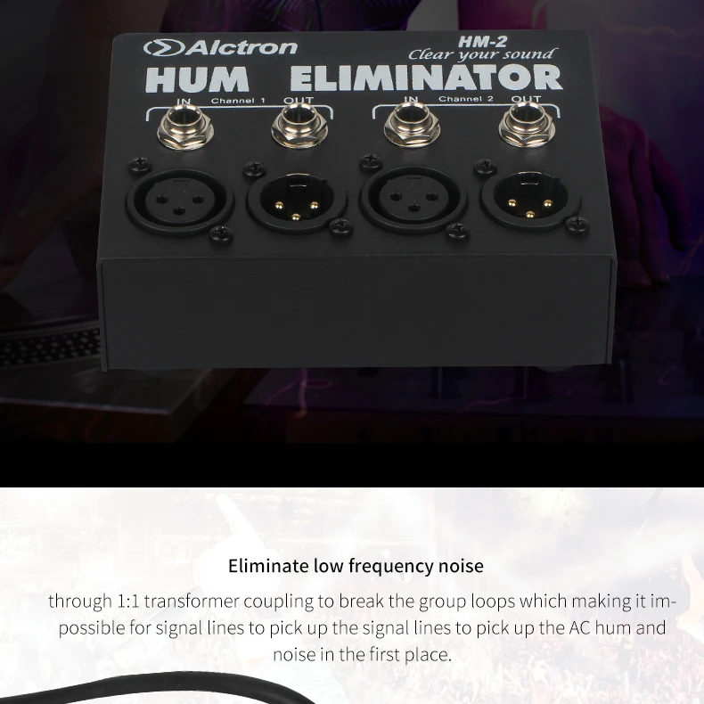 Alctron HM-2 hum eliminator для снижения шума для профессиональной студии записи, живой сцены, концерта таких случаев