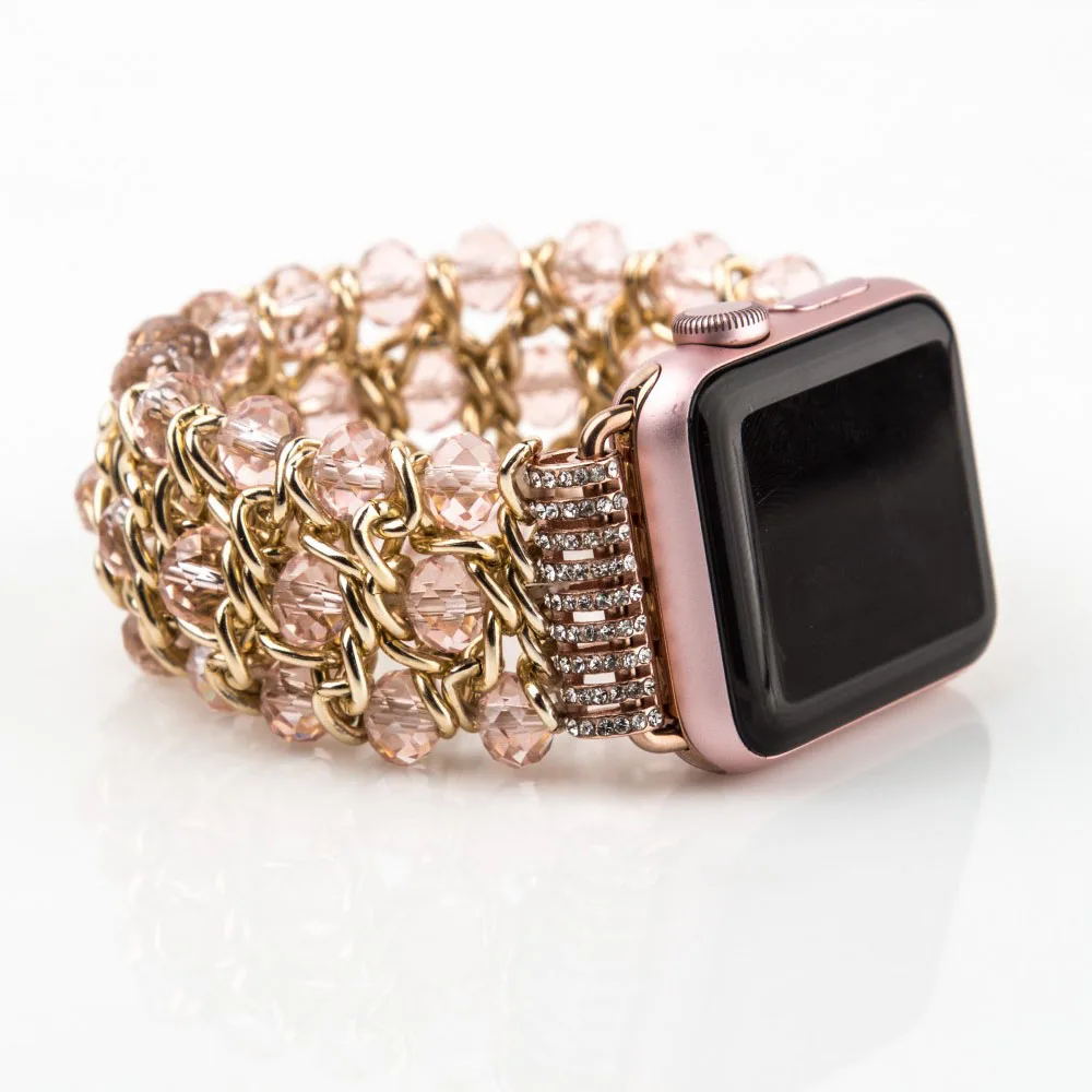 Браслет цепочка DAHASE с блестящими бусинами для Apple Watch Band 38 мм 42 ремешок iWatch Series 1/2/3