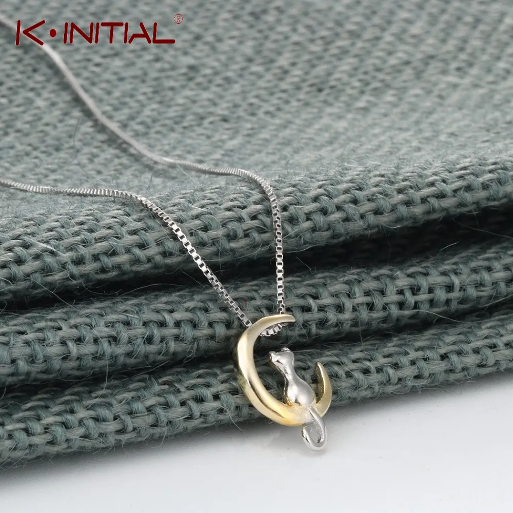 Модные чокеры с кулоном в виде животных Kinitial ожерелье &quotКот&quot подвеска на Луне