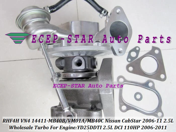 Бесплатная доставка RHF4H VN4 14411 MB40B MB40C VM01A Турбокомпрессор Для NISSAN CabStar 06 11 Navara D22