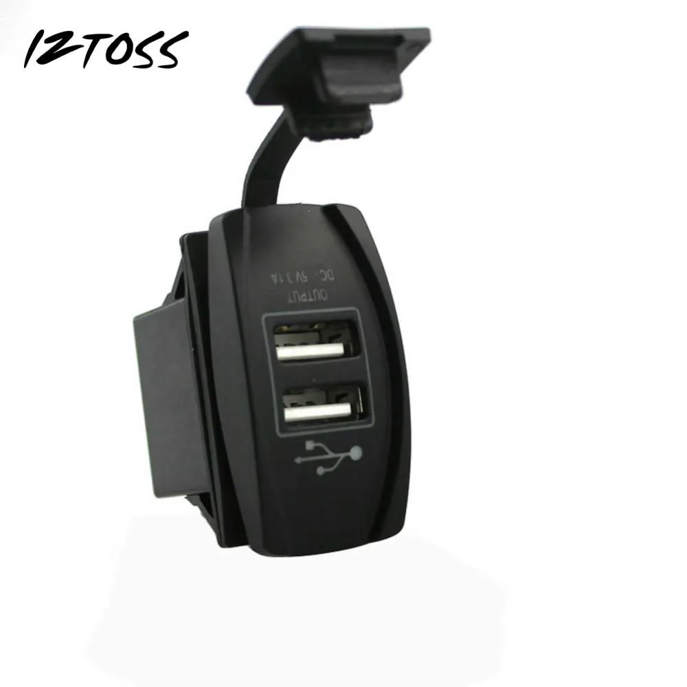 IZTOSS авто для Jeep Лодка Dual USB Зарядное устройство разъем LED Зажигалка 12 24 В 3.1a|lighter