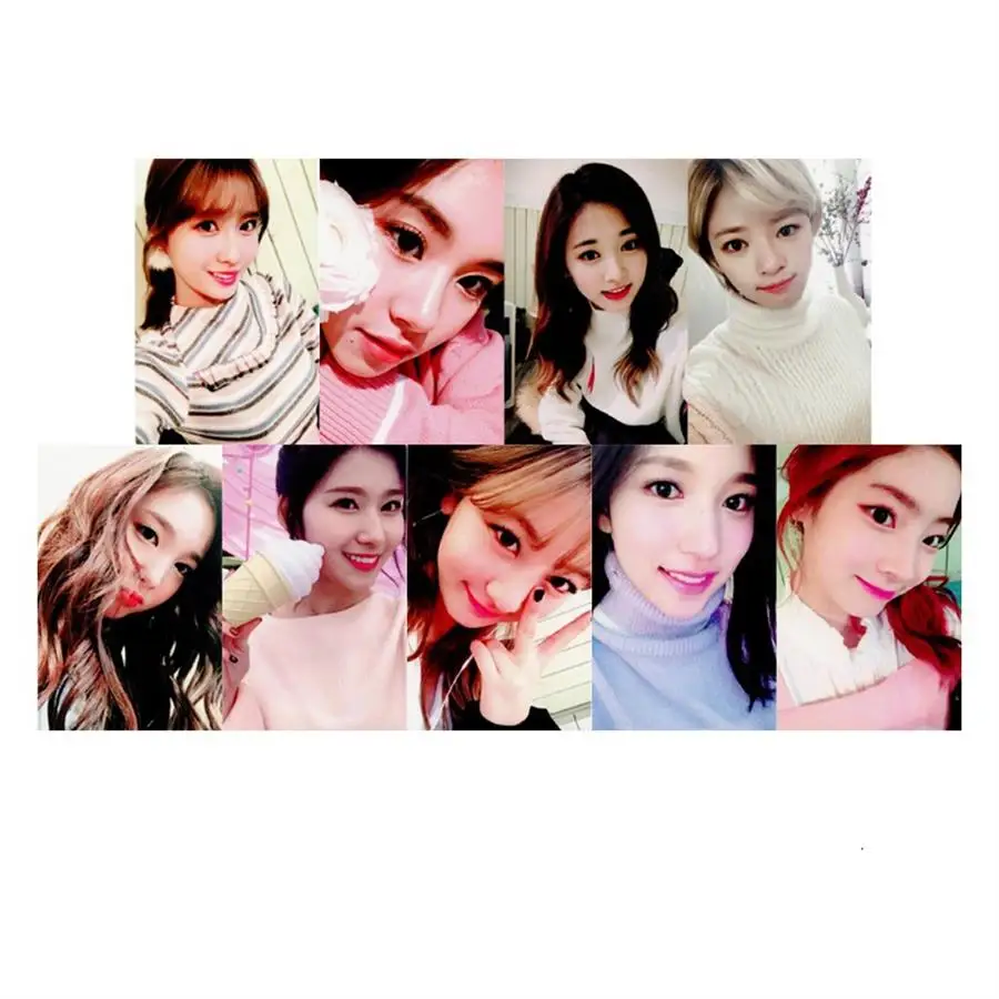 Type 1 Kpop дважды Бумага фото карты Момо Tzuyu Nayeon самодельные автограф Фотокарта плакат 9 шт./компл - Цвет: Type 1