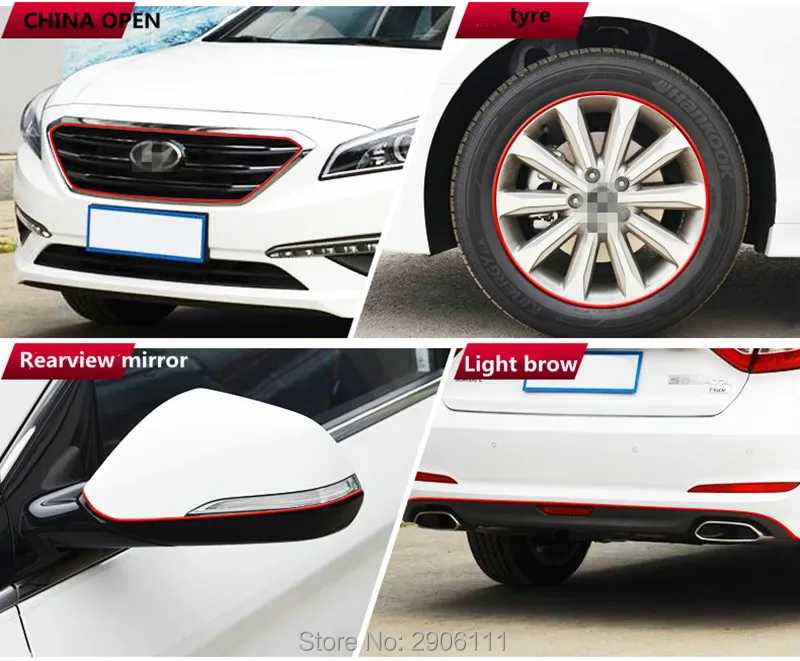 8 м автомобильный Стайлинг обновление покрытие контур декоративная клейкая