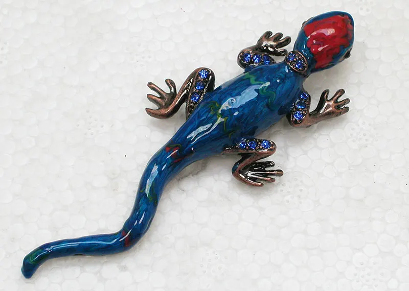 Эмалированная брошь в античном стиле стразы из меди булавка Gecko броши C720 B3|enamel
