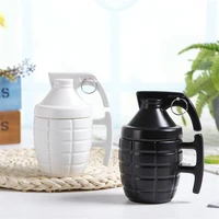 creative grenade coffee mugs practical water cup with lid funny gifts novelty grenade designed ceramic mug cup with lid handgrip
