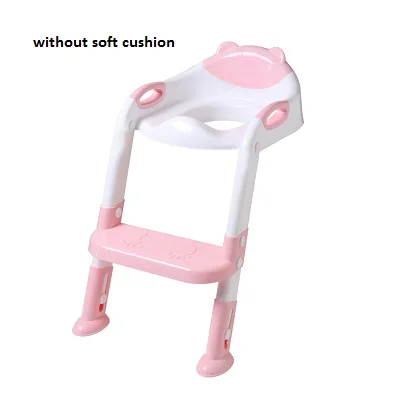 without soft cushion Складной Детский горшок сиденье писсуар спинки тренировочный стул с ступенькой стул лестница для малышей безопасный Туалет горшки - Цвет: without soft cushion
