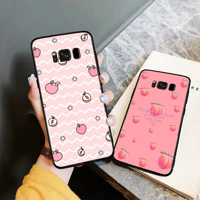 Розовый персиковый силиконовый чехол для Samsung S6 Edge S7 S8 Plus S9 S10 S10e M10 M20 M30 M40|Бамперы| |