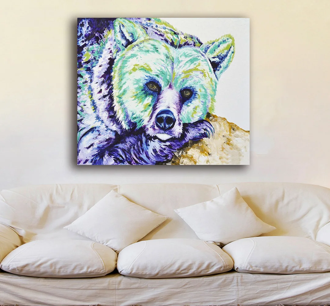 

Large size wall art Polar bear Animal Canvas Painting For Living Room Home Decoration Oil Painting On Canvas Wall Painting