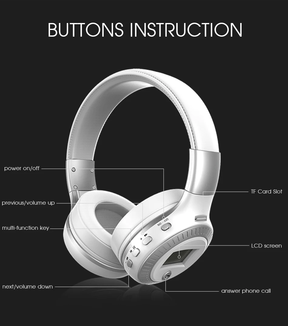 ZEALOT B19 Беспроводная гарнитура Bluetooth наушники стерео бас наушники Поддержка Micro SD карты AUX радио микрофон