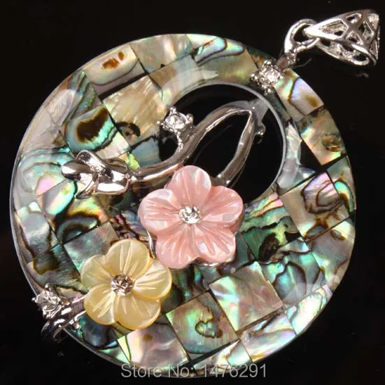 Лидер продаж! Кулон в виде цветка из натуральной морской ракушки 40 мм 1 шт.|abalone shell