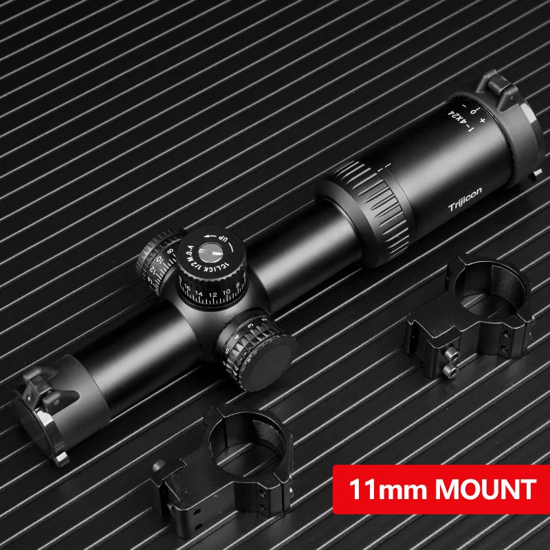 11mm 1-4X24 сетка тактический прицел с мишенью башенки охотничьи прицелы для снайперской винтовки - Цвет: 11mm