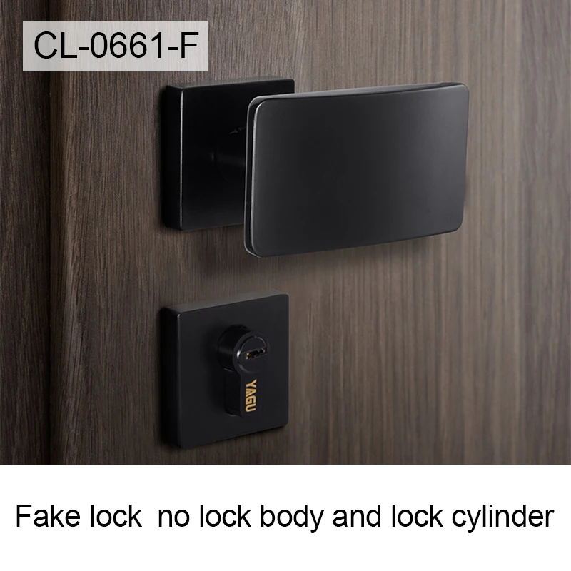 CL-0661-F Европейский стиль, цинковый сплав, дверной замок прямоугольной формы, простая дверная ручка для спальни/кухни, раздраздельный дверной замок, мебельный дверной замок, набор - Цвет: CL-0661-F
