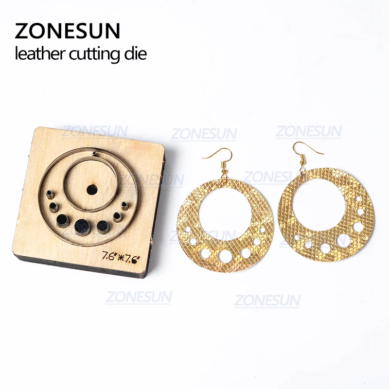 ZONESUN T6 DIY Custom Cutter кожаные серьги для резки высечки кожи, серьги для стального правила, штамповочный станок, пресс-инструменты