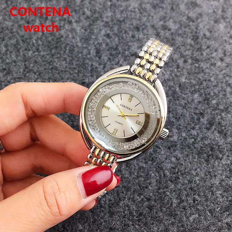 Reloj mujer Топ бренд CONTENA часы женские часы браслет из розового золота роскошные стразы женские часы saat relogio feminino
