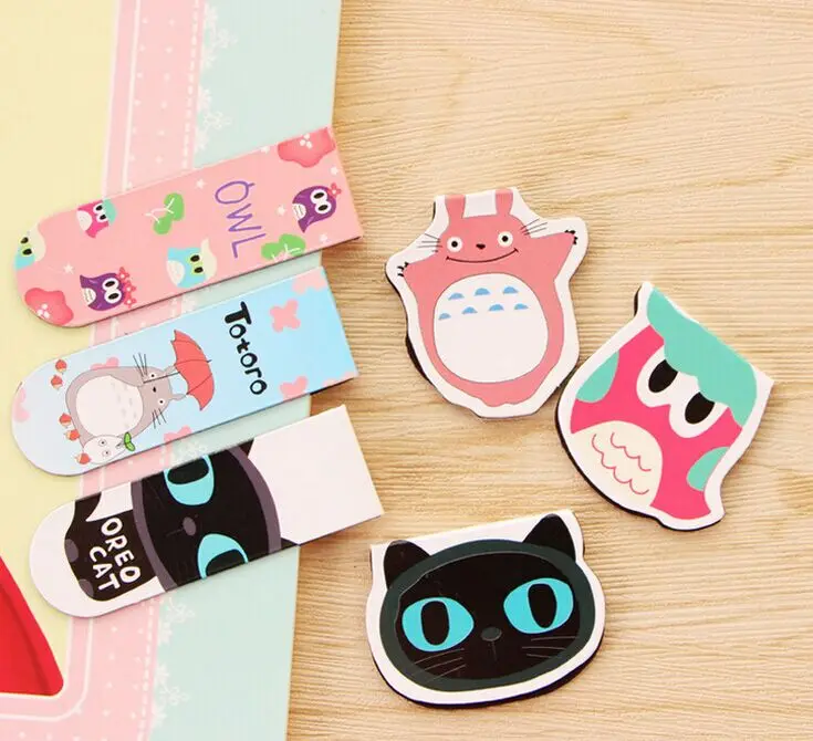 

Милый черный Кот Сова Тоторо фрукты Закладка-магнит животные Скрепка школьные и офисные принадлежности Escolar Papelaria подарок канцелярские при...