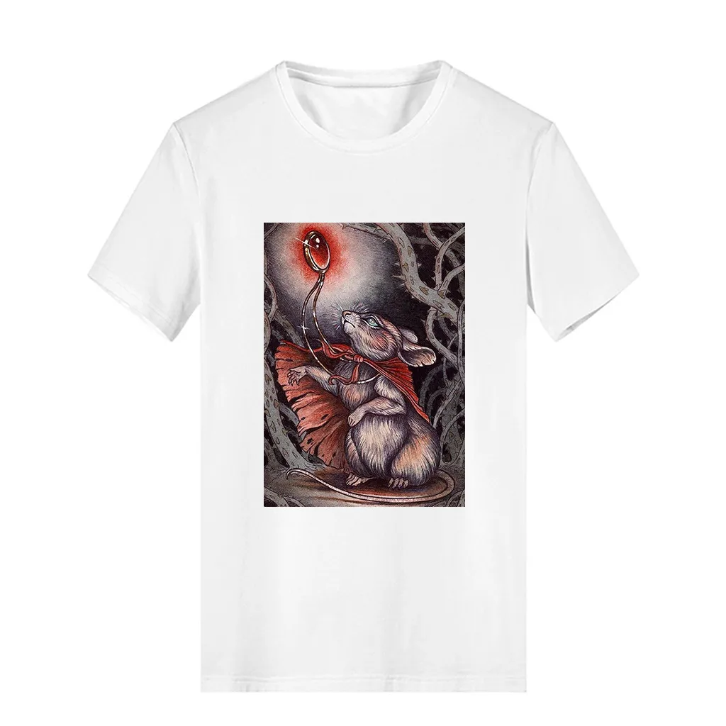 Новинка 2019 летняя Однотонная футболка для мужчин с изображением мышки из фильма