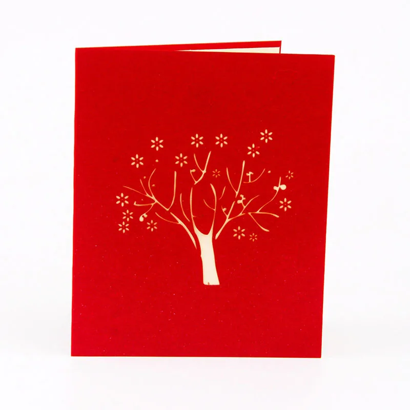 Креативные 3D Рождественские подарки карты вишня дерево ручной работы декупаж