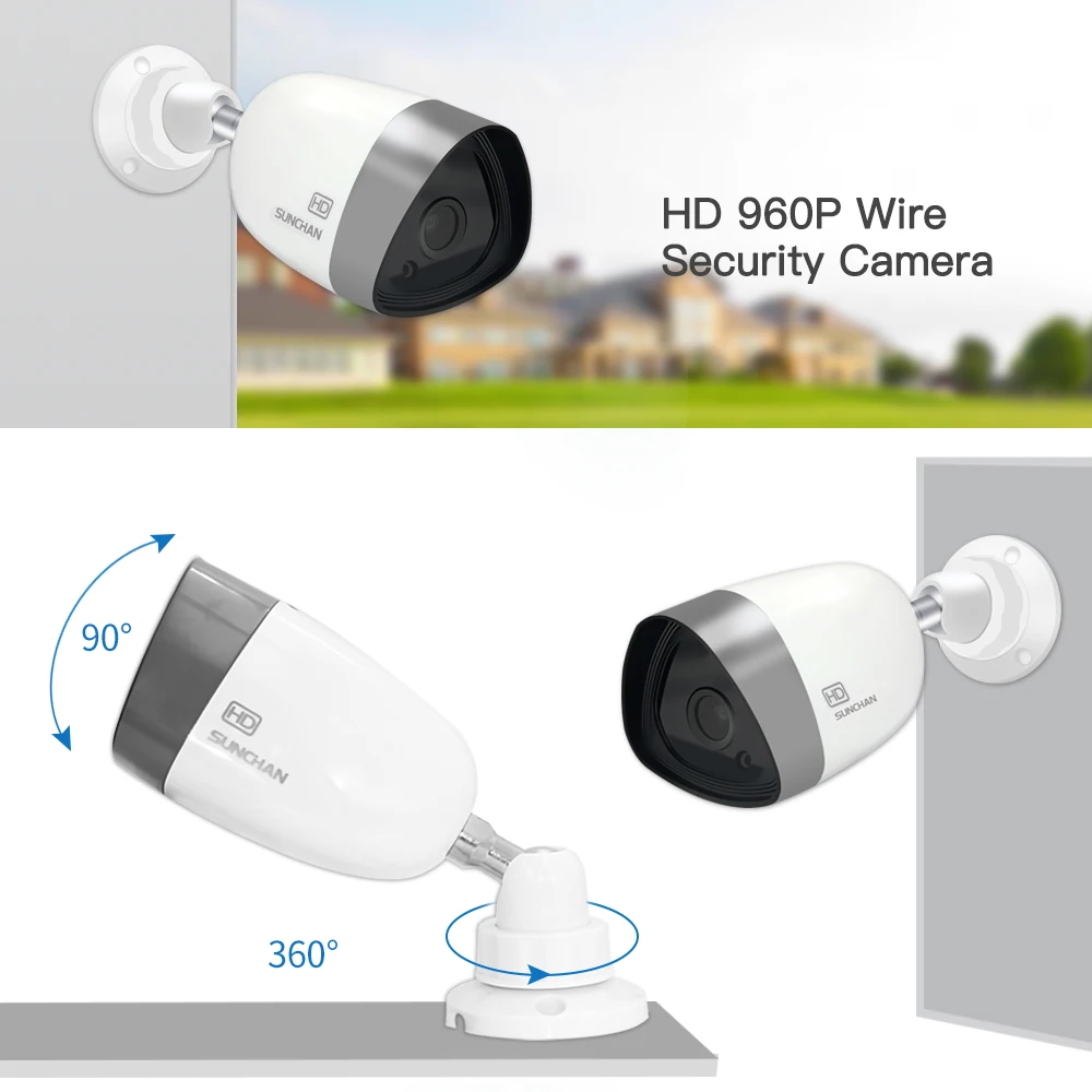 SUNCHAN HD 4CH 1080N CCTV System HDMI AHD DVR 4PCS 960P 1500TVL IR Outdoor Night Vision Security Camera Video Surveillance Kit |