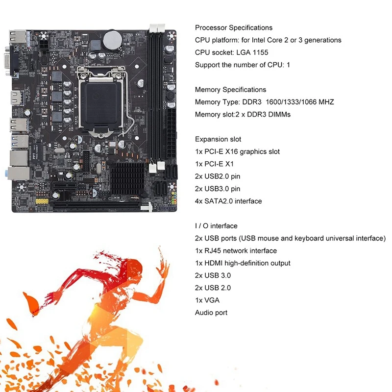 B75 Lga 1155 Настольная компьютерная материнская плата с Sata 2 0 Usb 3 Ddr3 Dimms 16G для ПК