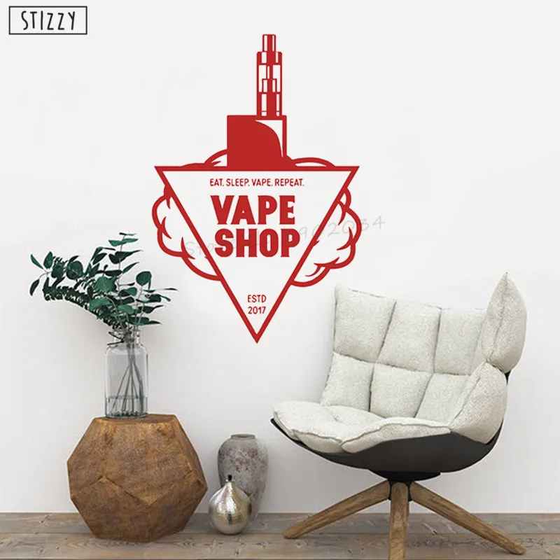 Настенная Наклейка stizzy Interior Vapeshop Logo виниловые настенные наклейки для курения