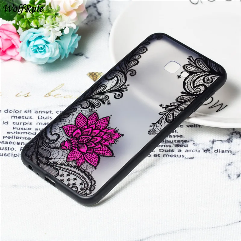 For Cover Samsung Galaxy J6 Plus Case J6+ Embossed Lace Rose Phone Prime J610 6'' |