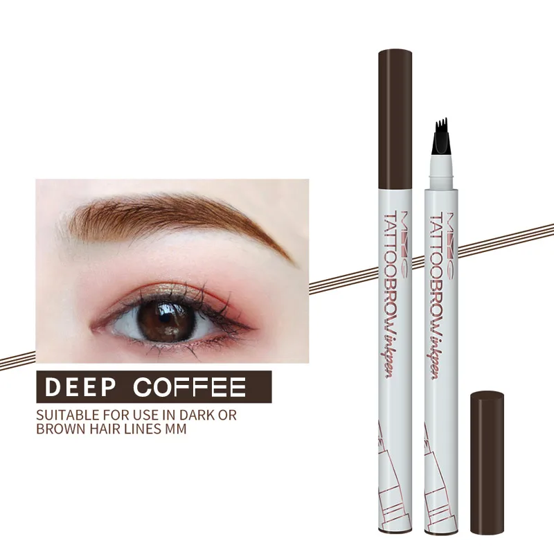 DEEP COFFEE MYG водонепроницаемый карандаш для бровей 3 цвета подводка для глаз и бровей ручка для бровей длительная Косметика Инструменты - Цвет: DEEP COFFEE