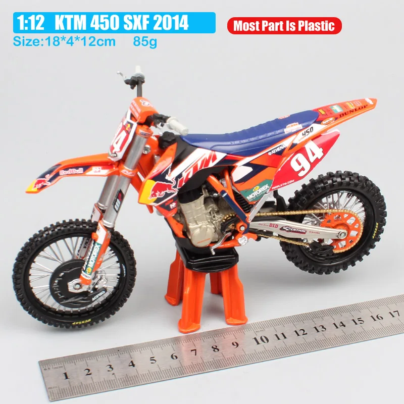 KTM450 SXF94 2014 1:12 Масштаб KTM 450 SXF Красный № 94 Кен Роксен Мотокросс быка Байк транспортных средств Реплика мотоцикл литья под давлением модели игрушки - Цвет: KTM450 SXF94 2014