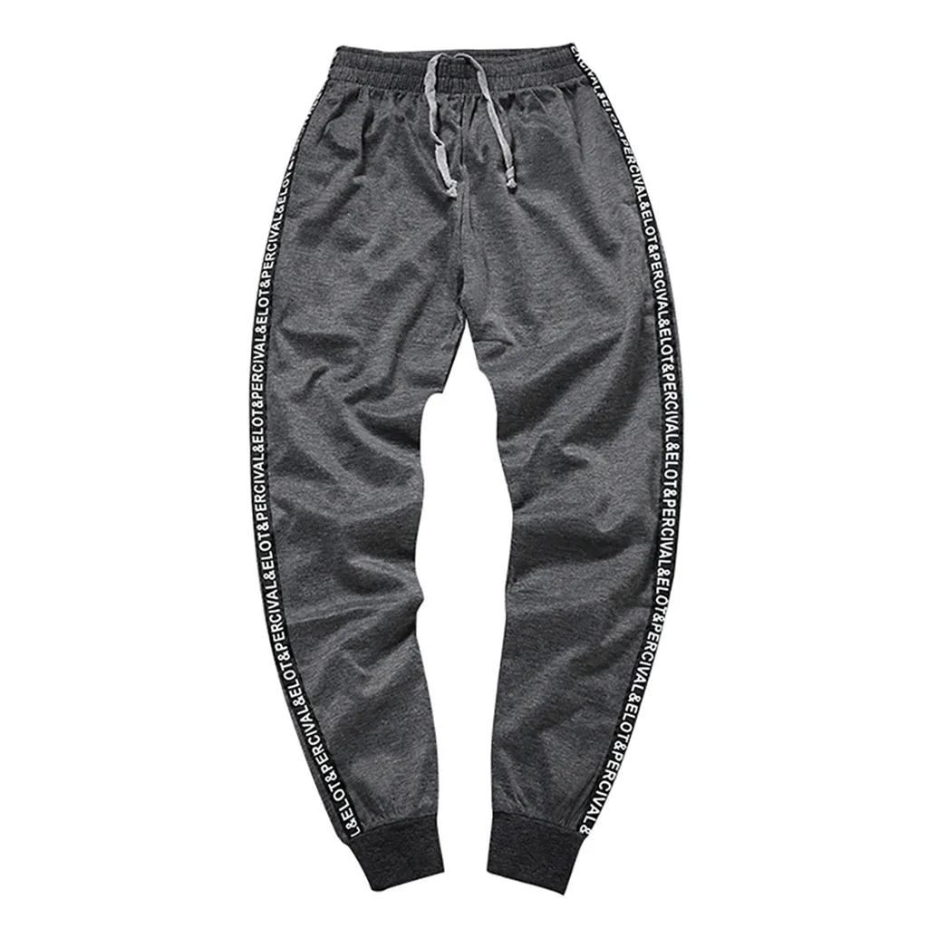 Dark Gray Мужские спортивные штаны, спортивные штаны с буквенным принтом, свободные джоггеры размера плюс, спортивный костюм для фитнеса, мужские брюки с карманами, спортивная одежда для тренировок - Цвет: Dark Gray