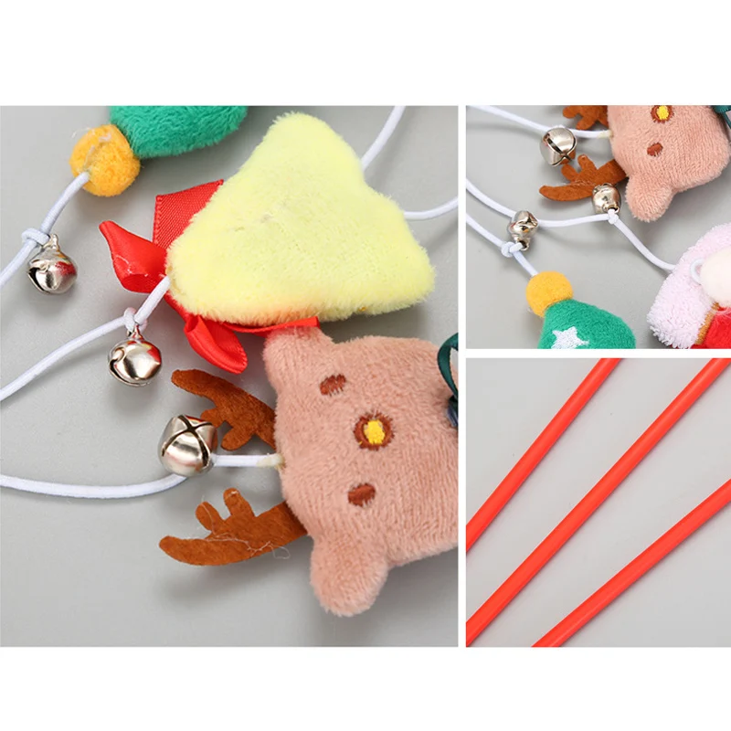 Кошачьи игрушки палка Санта-Кот Игрушка для кошек кошки интерактивные игрушки Рождественский Кот стержень Игрушка Кошка милый Кот Игрушка-палочка