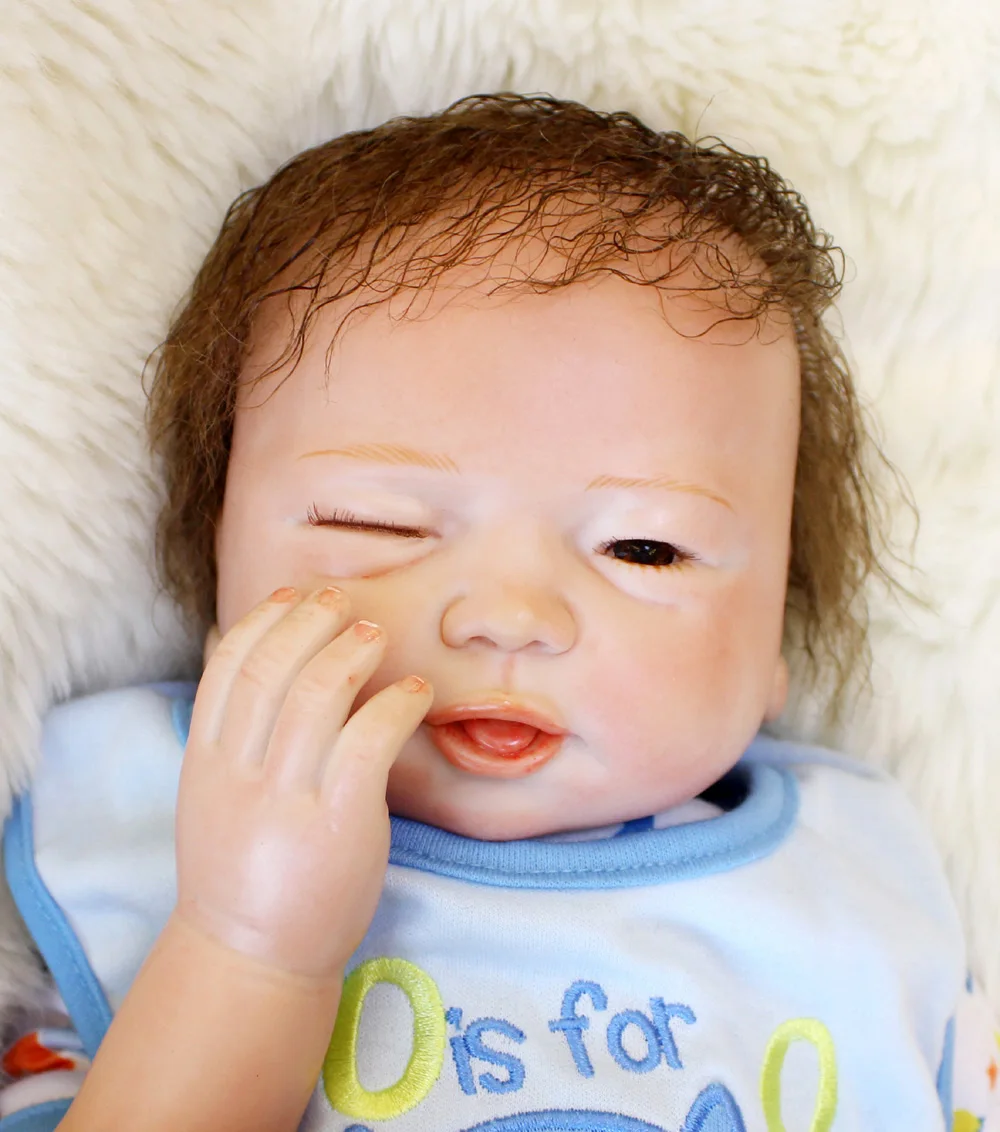 18 дюймов 45 см реалистичные детские куклы Reborn Младенцы Bebe один глаз открывающийся