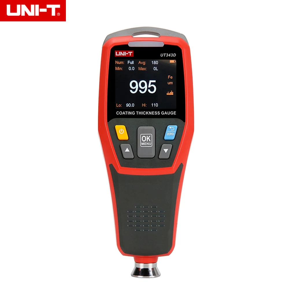 

UT343D Digital Coating Thickness Gauge Meter Tester Range 0 to 1250um with USB data function