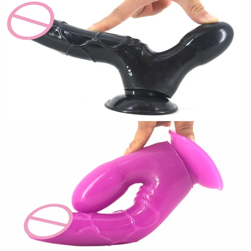 Soft Dildo Realistic Suction Cup Penis Lesbian Double Dildos Anal Vaginal Penetration Sex Toy |