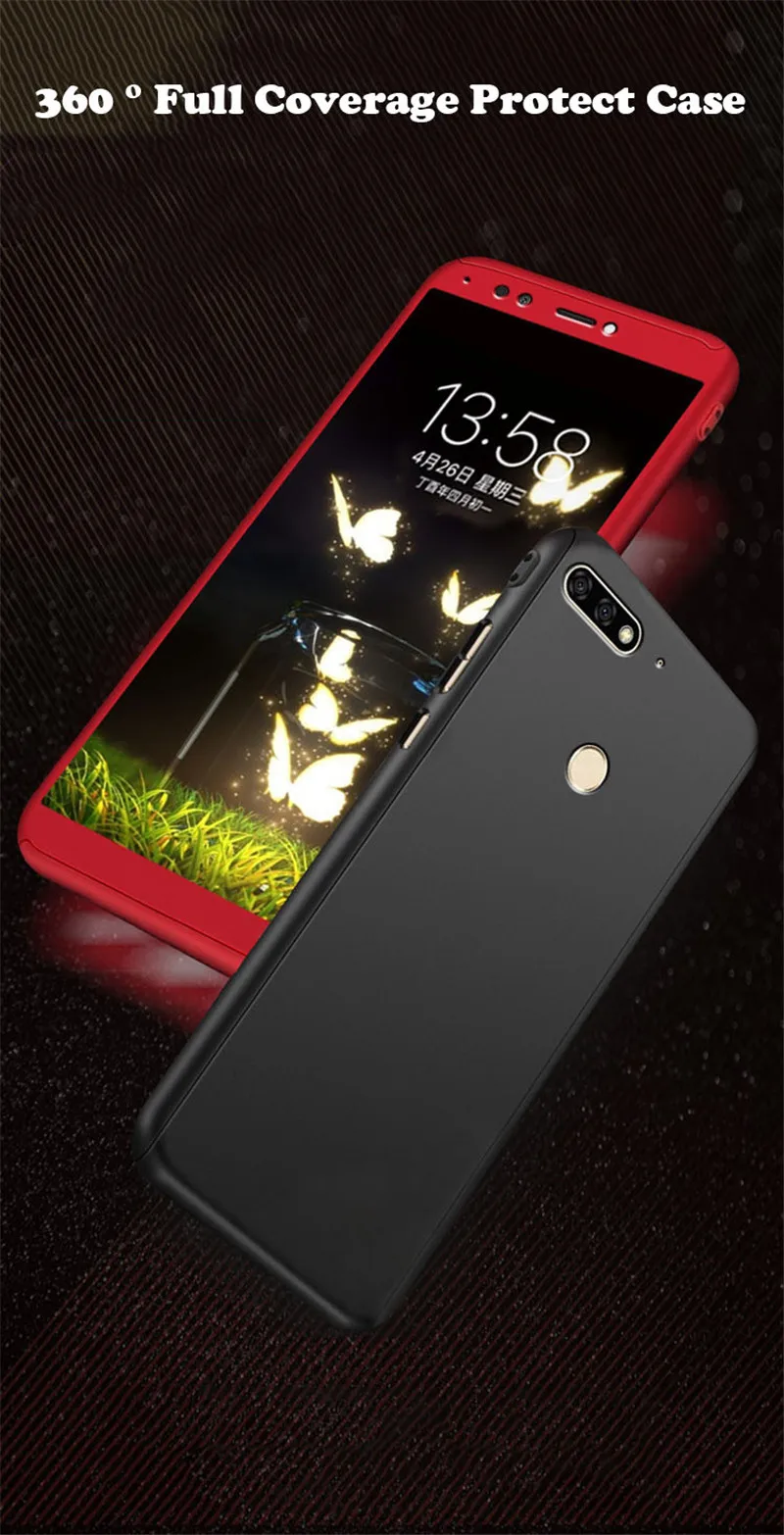 360 градусов чехол для телефона для huawei Honor 7C 7A Pro 7X 6X V9 V10 8X9 Y7 Prime Коврики 10 P9 P10 P8 Lite P Smart противоударный чехол