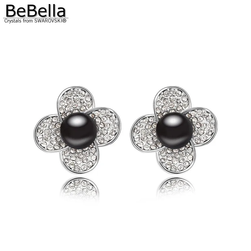 Женские серьги гвоздики с белым жемчугом и кристаллами|pearl earrings|earrings earringwomen pearl