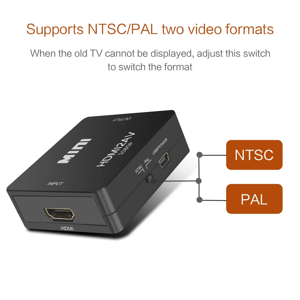 1080P Мини Композитный HDMI к RCA Аудио Видео AV CVBS адаптер конвертер для HDTV PC PS3